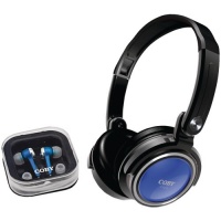 Coby CV215BLU Deep Bass Stereo Headphones and Earphones (Blue) Coby CV215BLU Deep Bass Stereo Headphones and Earphones (Blue)