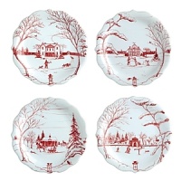 Perfect for holiday entertaining, this charming collection from Juliska features snow-capped trees, country homes and villagers enjoying the season in several wintry landscape scenes.