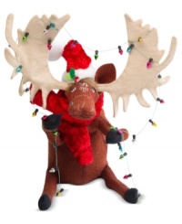 Animals get wrapped up in the season too, like this very merry moose boasting the soft, flexible features and unmistakable style of Annalee figurines. Animals get wrapped up in the season too, like this very merry moose boasting the soft, flexible features and unmistakable style of Annalee figurines.