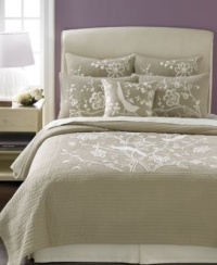 Martha Stewart Perched Peacock 300T Embroidered Euro Sham Martha Stewart Perched Peacock 300T Embroidered Euro Sham