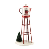 The Original Snow Village from Department 56 Red Cup Café Water Tower The Original Snow Village from Department 56 Red Cup Café Water Tower