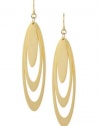 Robert Lee Morris Earrings, Gold-Tone Triple-Layered Oval Drop Earrings