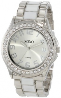 XOXO Women's XO5410 Silver-tone/White Epoxy Bracelet With Rhinestones Accent Watch XOXO Women's XO5410 Silver-tone/White Epoxy Bracelet With Rhinestones Accent Watch