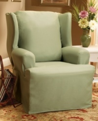 Simple, sophisticated and perfect for today's casual lifestyle, Sure Fit's Duck slipcover is a durable take on modern design. Sized to fit a standard wing chair, pair with other duck slipcovers for a coordinated look. Simple, sophisticated and perfect for today's casual lifestyle, Sure Fit's Duck slipcover is a durable take on modern design. Sized to fit a standard wing chair, pair with other duck slipcovers for a coordinated look.