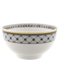 Audun's accessory pieces coordinate with the yellow, black, and white mix-and-match dinnerware pattern. In Ferme, featuring a quaint French farm scene. Audun's accessory pieces coordinate with the yellow, black, and white mix-and-match dinnerware pattern. In Ferme, featuring a quaint French farm scene.