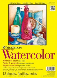 Strathmore 300 Series Watercolor Paper 9 in. x 12 in. pad pad of 12 wire bound Strathmore 300 Series Watercolor Paper 9 in. x 12 in. pad pad of 12 wire bound