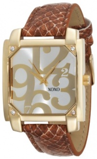 XOXO Women's XO3172 Silver Dial Brown Snake Strap Watch XOXO Women's XO3172 Silver Dial Brown Snake Strap Watch
