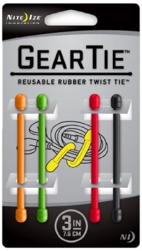 Nite Ize GT3-4PK-A1 Gear Tie Reusable 3-Inch Rubber Twist Tie, 4-Pack, Assorted Colors Nite Ize GT3-4PK-A1 Gear Tie Reusable 3-Inch Rubber Twist Tie, 4-Pack, Assorted Colors
