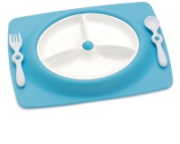 Skip Hop Mate Feeding Plate and Utensils - Sky Blue Skip Hop Mate Feeding Plate and Utensils - Sky Blue