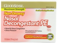 Good Sense Nasal Decongestant Phenylephrine HCl Tablets, 10 mg, 18 Count Good Sense Nasal Decongestant Phenylephrine HCl Tablets, 10 mg, 18 Count