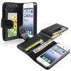 eForCity Leather Case with Wallet Compatible with Apple® iPhone® 5, Black