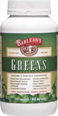 Barlean's Organic Oils Barlean's Greens, 240 Capsules / 650 mg each Barlean's Organic Oils Barlean's Greens, 240 Capsules / 650 mg each