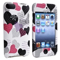 eForCity Snap-On Rubber Coated Case for iPod touch 2G/3G (Pink/Black Heart) eForCity Snap-On Rubber Coated Case for iPod touch 2G/3G (Pink/Black Heart)