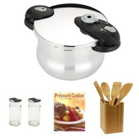 Fagor Futuro 6-Quart Stainless Steel Pressure Cooker + Not Your Mother's Slow Cooker Recipes for Two + 5 Piece Utensil Bamboo Finish (Fork, Spoon, Spatula) + 2 Spice Bottles Fagor Futuro 6-Quart Stainless Steel Pressure Cooker + Not Your Mother's Slow Cooker Recipes for Two + 5 Piece Utensil Bamboo Finish (Fork, Spoon, Spatula) + 2 Spice Bottles