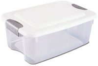 Sterilite 19848006 18-Quart Ultra Storage Box, White Lid See-Through Base with Titanium Latches, 6-Pack Sterilite 19848006 18-Quart Ultra Storage Box, White Lid See-Through Base with Titanium Latches, 6-Pack