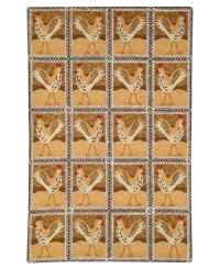 Start every day the right way with this playful rug, featuring a delightful design of French hens across light tan ground. Plush wool is hooked by hand to a cotton backing for lasting durability and softness. (Clearance) Start every day the right way with this playful rug, featuring a delightful design of French hens across light tan ground. Plush wool is hooked by hand to a cotton backing for lasting durability and softness. (Clearance)