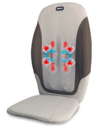 Known for its incredibly relaxing & rejuvenating results, the Swedish massage is now on the ready to tackle your knots right at home-so sit back & relax! This powerful massager features twelve nodes that travel up and down the length of your back applying soothing heat and invigorating tension to your toughest areas. 2-year warranty. Model MCS-370H. Known for its incredibly relaxing & rejuvenating results, the Swedish massage is now on the ready to tackle your knots right at home-so sit back & relax! This powerful massager features twelve nodes that travel up and down the length of your back applying soothing heat and invigorating tension to your toughest areas. 2-year warranty. Model MCS-370H.