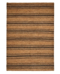A classic charcoal stripe mingles with dark, neutral tones, creating a casual yet sophisticated area rug from Lauren Ralph Lauren. Hand-knotted of pure jute and natural hemp, the Cliff Stripe rug is as durable as it is smart in style. A classic charcoal stripe mingles with dark, neutral tones, creating a casual yet sophisticated area rug from Lauren Ralph Lauren. Hand-knotted of pure jute and natural hemp, the Cliff Stripe rug is as durable as it is smart in style.