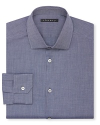Start your day with an understated, tailored fit dress shirt from Theory for a top-level look that transitions seamlessly into your evening plans. Start your day with an understated, tailored fit dress shirt from Theory for a top-level look that transitions seamlessly into your evening plans.