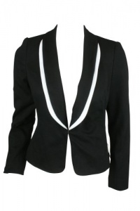 INC International Concepts Womens Petite Contrast Collar Blazer INC International Concepts Womens Petite Contrast Collar Blazer
