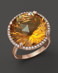 Lisa Nik 18K Rose Gold Citrine and Diamond Ring Lisa Nik 18K Rose Gold Citrine and Diamond Ring