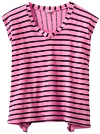 Splendid Girls 7-16 Miami Stripe Top, Neon Pink, 7-8 Years