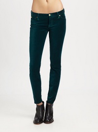 Cut from soft velvet, these stretchy skinny jeans are a chic alternative to classic denim. THE FITRise, about 7Inseam, about 30THE DETAILSButton closureZip flyFive-pocket styleCotton/rayon/spandexMachine washImportedModel shown is 5'10 (177cm) wearing US size 4. Cut from soft velvet, these stretchy skinny jeans are a chic alternative to classic denim. THE FITRise, about 7Inseam, about 30THE DETAILSButton closureZip flyFive-pocket styleCotton/rayon/spandexMachine washImportedModel shown is 5'10 (177cm) wearing US size 4.