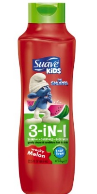 Suave  Kids 3 In1 Shampoo, Conditioner & Body Wash, Wacky Melon, 22.5Ounce Bottle (Pack of 6)