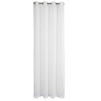 Renaissance Montauk Metallic Box Print Sheer 53-Inch by 95-Inch Grommet Panel, White Renaissance Montauk Metallic Box Print Sheer 53-Inch by 95-Inch Grommet Panel, White