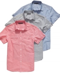 These short-sleeved shirts from Kenneth Cole New York raises your casual cool for summer. These short-sleeved shirts from Kenneth Cole New York raises your casual cool for summer.
