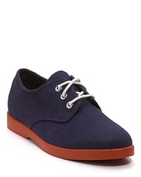 A preppy classic in hopsack canvas, the McNairy shoe is accented with leather overlays and a contrast rubber sole. A preppy classic in hopsack canvas, the McNairy shoe is accented with leather overlays and a contrast rubber sole.