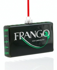 Your favorite box of chocolates, now for your tree! This classic holiday treat sweetens your holiday decor with the Frango logo and traditional mint chocolate box design. Your favorite box of chocolates, now for your tree! This classic holiday treat sweetens your holiday decor with the Frango logo and traditional mint chocolate box design.