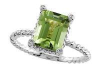 Genuine Peridot Ring by Effy Collection® in 14 kt White Gold Size 5 Genuine Peridot Ring by Effy Collection® in 14 kt White Gold Size 5