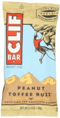 Clif Bar Energy Bar, Peanut Toffee Buzz, 2.4-Ounce Bars, 12 Count