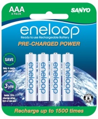 eneloop NEW 800 mAh Typical, 750 mAh Minimum, 1500 cycle, 8 pack AAA, Ni-MH Pre-Charged Rechargeable Batteries eneloop NEW 800 mAh Typical, 750 mAh Minimum, 1500 cycle, 8 pack AAA, Ni-MH Pre-Charged Rechargeable Batteries