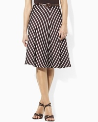 Crafted in flowing striped georgette, the Laurus skirt creates romantic movement and a chic silhouette. Crafted in flowing striped georgette, the Laurus skirt creates romantic movement and a chic silhouette.