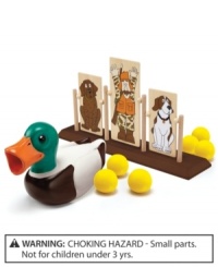 Take aim and shoot foam balls at the targets with this Squeeze Play Hunting game by Perfect Solutions. For the hunting enthusiast, this makes a great gift idea. Take aim and shoot foam balls at the targets with this Squeeze Play Hunting game by Perfect Solutions. For the hunting enthusiast, this makes a great gift idea.