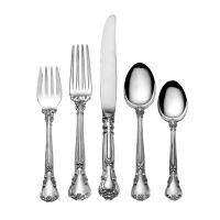 Gorham Chantilly 5 Piece Dinner Flatware Set with Chest Gorham Chantilly 5 Piece Dinner Flatware Set with Chest