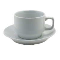 BIA Cordon Bleu Bistro Cup and Saucer, Set of 4, White