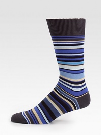 Masculine, multicolored stripes adorn this wardrobe essential shaped in a soft Italian cotton blend.Mid-calf height80% cotton/20% polyamide Machine washImported of Italian fabric Masculine, multicolored stripes adorn this wardrobe essential shaped in a soft Italian cotton blend.Mid-calf height80% cotton/20% polyamide Machine washImported of Italian fabric