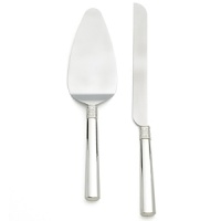 With Love Cake Knife and Server set from Vera Wang for Wedgwood features vintage inspired bands that combine to tell the story of eternity and devotion. Silverplated handles with Stainless Steel blades. With Love Cake Knife and Server set from Vera Wang for Wedgwood features vintage inspired bands that combine to tell the story of eternity and devotion. Silverplated handles with Stainless Steel blades.