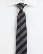 A sharp approach to woven in rich Italian silk.About 3½ wideWool/silkDry cleanMade in Italy