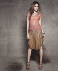 Go for a femme-vintage look with this Bar III crochet-lace top -- perfect for adding a textural touch to your spring outfit! Go for a femme-vintage look with this Bar III crochet-lace top -- perfect for adding a textural touch to your spring outfit!