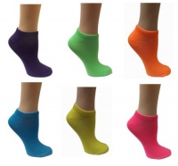 VH Apparel - All Mixed Up - Ladies 6-Pair Pack Of Neon Ankle (Anklet) Socks - One size fits most - Fluorescent colors VH Apparel - All Mixed Up - Ladies 6-Pair Pack Of Neon Ankle (Anklet) Socks - One size fits most - Fluorescent colors
