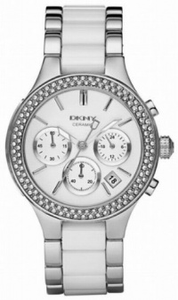 DKNY Chronograph Steel and White Ceramic Ladies Watch NY8181 DKNY Chronograph Steel and White Ceramic Ladies Watch NY8181
