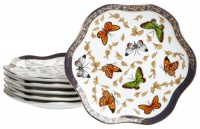 Yedi Houseware Classic Coffee and Tea Butterfly Dessert Plates, White, Set of 6 Yedi Houseware Classic Coffee and Tea Butterfly Dessert Plates, White, Set of 6