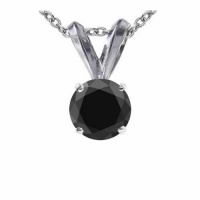 2 CT Black Diamond Solitaire Pendant 14K Gold 2 CT Black Diamond Solitaire Pendant 14K Gold