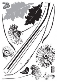 (13x24) Ink Sketched Flower and Butterfly Wall Decal (13x24) Ink Sketched Flower and Butterfly Wall Decal