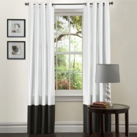 Lush Decor Prima 84-Inch Curtain Panels, Black/White, Set of 2 Lush Decor Prima 84-Inch Curtain Panels, Black/White, Set of 2