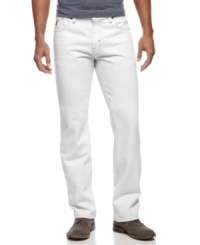 Change out your normal denim for this on-trend pair of white wash jeans from Marc Ecko Cut & Sew. Change out your normal denim for this on-trend pair of white wash jeans from Marc Ecko Cut & Sew.